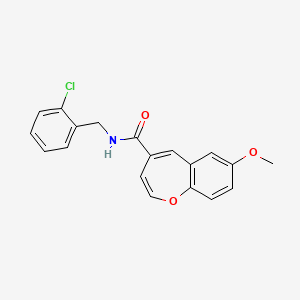 molecular formula C19H16ClNO3 B6422363 N-[(2-chlorophenyl)methyl]-7-methoxy-1-benzoxepine-4-carboxamide CAS No. 950336-09-1