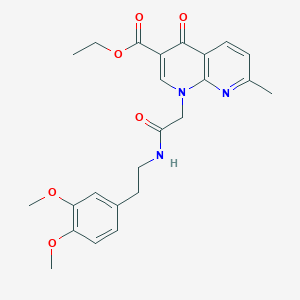 molecular formula C24H27N3O6 B6422369 ethyl 1-({[2-(3,4-dimethoxyphenyl)ethyl]carbamoyl}methyl)-7-methyl-4-oxo-1,4-dihydro-1,8-naphthyridine-3-carboxylate CAS No. 932322-91-3