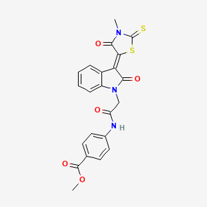 molecular formula C22H17N3O5S2 B6422392 methyl 4-(2-{3-[(5Z)-3-methyl-4-oxo-2-sulfanylidene-1,3-thiazolidin-5-ylidene]-2-oxo-2,3-dihydro-1H-indol-1-yl}acetamido)benzoate CAS No. 609796-90-9