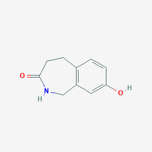 molecular formula C10H11NO2 B064224 8-Hydroxy-1,2,4,5-tetrahydro-3H-2-benzazepin-3-one CAS No. 165530-14-3