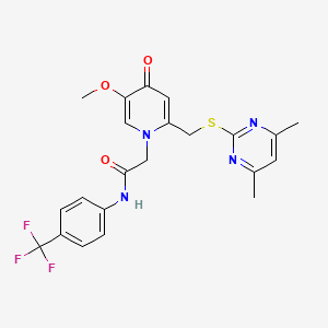 molecular formula C22H21F3N4O3S B6422438 2-(2-{[(4,6-dimethylpyrimidin-2-yl)sulfanyl]methyl}-5-methoxy-4-oxo-1,4-dihydropyridin-1-yl)-N-[4-(trifluoromethyl)phenyl]acetamide CAS No. 920200-92-6