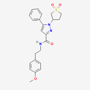 molecular formula C23H25N3O4S B6422453 1-(1,1-dioxo-1lambda6-thiolan-3-yl)-N-[2-(4-methoxyphenyl)ethyl]-5-phenyl-1H-pyrazole-3-carboxamide CAS No. 942816-01-5