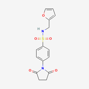 molecular formula C15H14N2O5S B6422456 4-(2,5-dioxopyrrolidin-1-yl)-N-[(furan-2-yl)methyl]benzene-1-sulfonamide CAS No. 919630-83-4