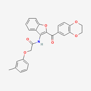 N-[2-(2,3-dihydro-1,4-benzodioxine-6-carbonyl)-1-benzofuran-3-yl]-2-(3-methylphenoxy)acetamide