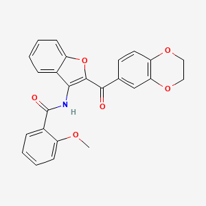 N-[2-(2,3-dihydro-1,4-benzodioxine-6-carbonyl)-1-benzofuran-3-yl]-2-methoxybenzamide