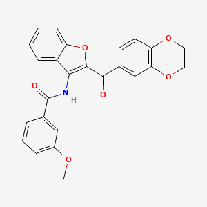 molecular formula C25H19NO6 B6422514 N-[2-(2,3-dihydro-1,4-benzodioxine-6-carbonyl)-1-benzofuran-3-yl]-3-methoxybenzamide CAS No. 886186-14-7