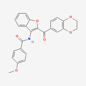N-[2-(2,3-dihydro-1,4-benzodioxine-6-carbonyl)-1-benzofuran-3-yl]-4-methoxybenzamide