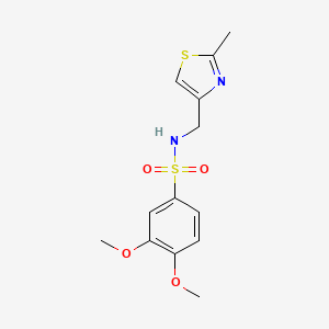 molecular formula C13H16N2O4S2 B6422523 3,4-dimethoxy-N-[(2-methyl-1,3-thiazol-4-yl)methyl]benzene-1-sulfonamide CAS No. 185300-41-8