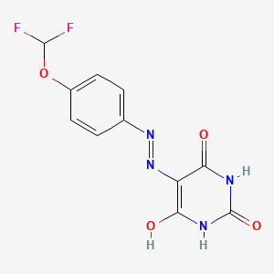 molecular formula C11H8F2N4O4 B6422526 5-{2-[4-(difluoromethoxy)phenyl]hydrazin-1-ylidene}-1,3-diazinane-2,4,6-trione CAS No. 302935-80-4