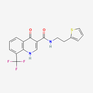 molecular formula C17H13F3N2O2S B6422562 4-hydroxy-N-[2-(thiophen-2-yl)ethyl]-8-(trifluoromethyl)quinoline-3-carboxamide CAS No. 946340-26-7