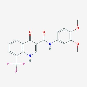 molecular formula C19H15F3N2O4 B6422565 N-(3,4-dimethoxyphenyl)-4-hydroxy-8-(trifluoromethyl)quinoline-3-carboxamide CAS No. 946260-31-7