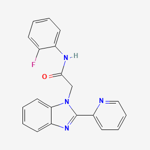 molecular formula C20H15FN4O B6422573 N-(2-fluorophenyl)-2-[2-(pyridin-2-yl)-1H-1,3-benzodiazol-1-yl]acetamide CAS No. 1011408-39-1