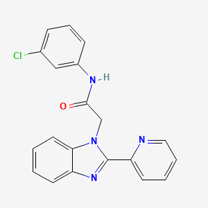 molecular formula C20H15ClN4O B6422585 N-(3-chlorophenyl)-2-[2-(pyridin-2-yl)-1H-1,3-benzodiazol-1-yl]acetamide CAS No. 1011408-36-8