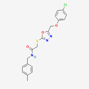 molecular formula C19H18ClN3O3S B6422596 2-({5-[(4-chlorophenoxy)methyl]-1,3,4-oxadiazol-2-yl}sulfanyl)-N-[(4-methylphenyl)methyl]acetamide CAS No. 1015539-59-9