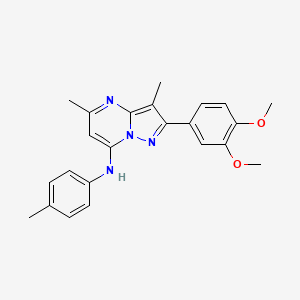 molecular formula C23H24N4O2 B6422696 2-(3,4-dimethoxyphenyl)-3,5-dimethyl-N-(4-methylphenyl)pyrazolo[1,5-a]pyrimidin-7-amine CAS No. 1015580-63-8