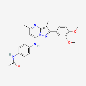 molecular formula C24H25N5O3 B6422707 N-(4-{[2-(3,4-dimethoxyphenyl)-3,5-dimethylpyrazolo[1,5-a]pyrimidin-7-yl]amino}phenyl)acetamide CAS No. 1015580-79-6