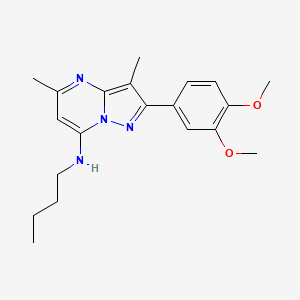 molecular formula C20H26N4O2 B6422723 N-butyl-2-(3,4-dimethoxyphenyl)-3,5-dimethylpyrazolo[1,5-a]pyrimidin-7-amine CAS No. 1015543-62-0