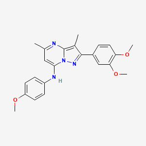 molecular formula C23H24N4O3 B6422734 2-(3,4-dimethoxyphenyl)-N-(4-methoxyphenyl)-3,5-dimethylpyrazolo[1,5-a]pyrimidin-7-amine CAS No. 1015543-50-6