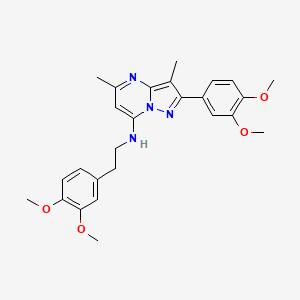 molecular formula C26H30N4O4 B6422742 2-(3,4-dimethoxyphenyl)-N-[2-(3,4-dimethoxyphenyl)ethyl]-3,5-dimethylpyrazolo[1,5-a]pyrimidin-7-amine CAS No. 1015581-03-9
