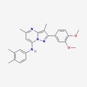 molecular formula C24H26N4O2 B6422745 2-(3,4-dimethoxyphenyl)-N-(3,4-dimethylphenyl)-3,5-dimethylpyrazolo[1,5-a]pyrimidin-7-amine CAS No. 1015597-22-4