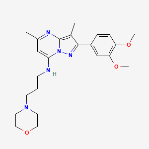molecular formula C23H31N5O3 B6422773 2-(3,4-dimethoxyphenyl)-3,5-dimethyl-N-[3-(morpholin-4-yl)propyl]pyrazolo[1,5-a]pyrimidin-7-amine CAS No. 1015597-54-2