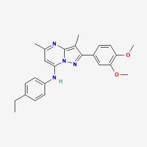 molecular formula C24H26N4O2 B6422778 2-(3,4-dimethoxyphenyl)-N-(4-ethylphenyl)-3,5-dimethylpyrazolo[1,5-a]pyrimidin-7-amine CAS No. 1015544-04-3