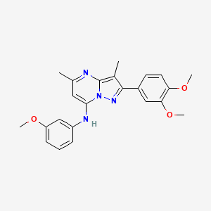 molecular formula C23H24N4O3 B6422781 2-(3,4-dimethoxyphenyl)-N-(3-methoxyphenyl)-3,5-dimethylpyrazolo[1,5-a]pyrimidin-7-amine CAS No. 1015597-62-2