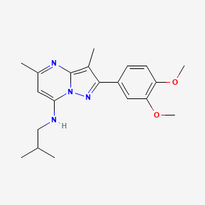 molecular formula C20H26N4O2 B6422782 2-(3,4-dimethoxyphenyl)-3,5-dimethyl-N-(2-methylpropyl)pyrazolo[1,5-a]pyrimidin-7-amine CAS No. 1015581-51-7