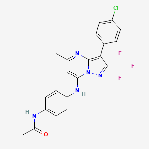 molecular formula C22H17ClF3N5O B6422783 N-(4-{[3-(4-chlorophenyl)-5-methyl-2-(trifluoromethyl)pyrazolo[1,5-a]pyrimidin-7-yl]amino}phenyl)acetamide CAS No. 933020-56-5