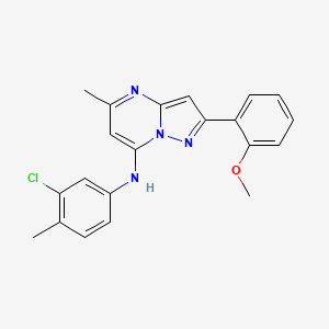 molecular formula C21H19ClN4O B6422790 N-(3-chloro-4-methylphenyl)-2-(2-methoxyphenyl)-5-methylpyrazolo[1,5-a]pyrimidin-7-amine CAS No. 1015544-89-4