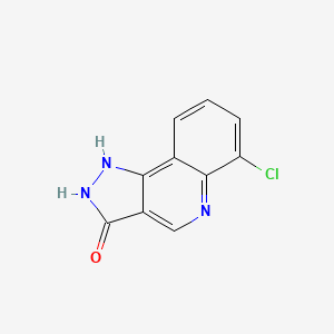 molecular formula C10H6ClN3O B6422801 6-chloro-1H,2H,3H-pyrazolo[4,3-c]quinolin-3-one CAS No. 1015605-47-6