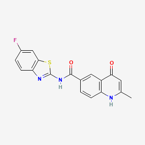 molecular formula C18H12FN3O2S B6422813 N-(6-fluoro-1,3-benzothiazol-2-yl)-4-hydroxy-2-methylquinoline-6-carboxamide CAS No. 1010886-87-9