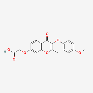molecular formula C19H16O7 B6422841 2-{[3-(4-methoxyphenoxy)-2-methyl-4-oxo-4H-chromen-7-yl]oxy}acetic acid CAS No. 929339-37-7