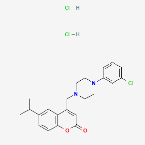 molecular formula C23H27Cl3N2O2 B6422888 4-{[4-(3-chlorophenyl)piperazin-1-yl]methyl}-6-(propan-2-yl)-2H-chromen-2-one dihydrochloride CAS No. 1177126-42-9