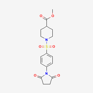 molecular formula C17H20N2O6S B6422893 methyl 1-[4-(2,5-dioxopyrrolidin-1-yl)benzenesulfonyl]piperidine-4-carboxylate CAS No. 919623-48-6