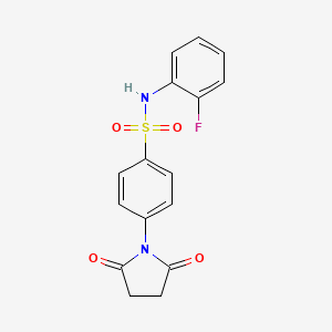 molecular formula C16H13FN2O4S B6422906 4-(2,5-dioxopyrrolidin-1-yl)-N-(2-fluorophenyl)benzene-1-sulfonamide CAS No. 919681-14-4