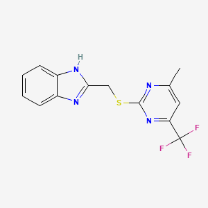 molecular formula C14H11F3N4S B6422910 2-({[4-methyl-6-(trifluoromethyl)pyrimidin-2-yl]sulfanyl}methyl)-1H-1,3-benzodiazole CAS No. 943413-77-2