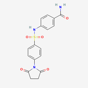 molecular formula C17H15N3O5S B6422914 4-[4-(2,5-dioxopyrrolidin-1-yl)benzenesulfonamido]benzamide CAS No. 919624-19-4