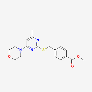 molecular formula C18H21N3O3S B6422920 methyl 4-({[4-methyl-6-(morpholin-4-yl)pyrimidin-2-yl]sulfanyl}methyl)benzoate CAS No. 946358-56-1