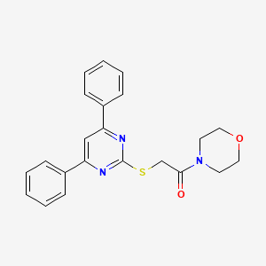 molecular formula C22H21N3O2S B6422927 2-[(4,6-diphenylpyrimidin-2-yl)sulfanyl]-1-(morpholin-4-yl)ethan-1-one CAS No. 902814-00-0