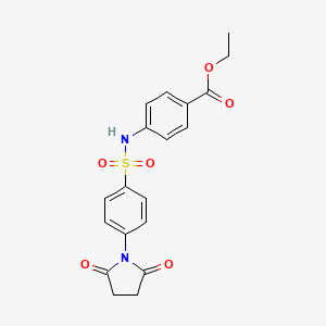 molecular formula C19H18N2O6S B6422934 ethyl 4-[4-(2,5-dioxopyrrolidin-1-yl)benzenesulfonamido]benzoate CAS No. 919693-35-9