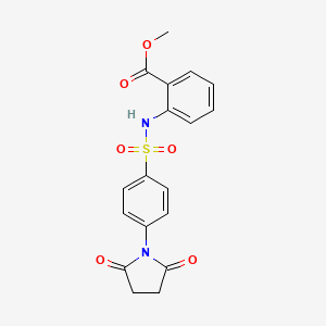 molecular formula C18H16N2O6S B6422938 methyl 2-[4-(2,5-dioxopyrrolidin-1-yl)benzenesulfonamido]benzoate CAS No. 919624-23-0
