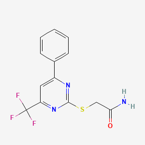 molecular formula C13H10F3N3OS B6422951 2-{[4-phenyl-6-(trifluoromethyl)pyrimidin-2-yl]sulfanyl}acetamide CAS No. 943413-70-5