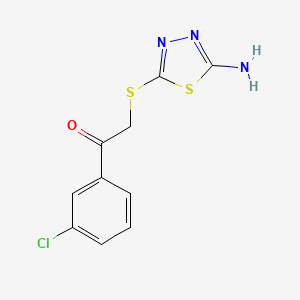 molecular formula C10H8ClN3OS2 B6422952 2-[(5-amino-1,3,4-thiadiazol-2-yl)sulfanyl]-1-(3-chlorophenyl)ethan-1-one CAS No. 924872-35-5
