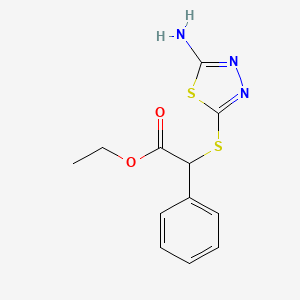 molecular formula C12H13N3O2S2 B6422968 ethyl 2-[(5-amino-1,3,4-thiadiazol-2-yl)sulfanyl]-2-phenylacetate CAS No. 924868-33-7
