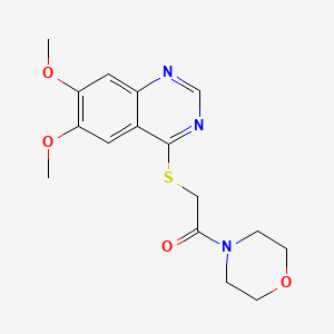 molecular formula C16H19N3O4S B6422985 2-[(6,7-dimethoxyquinazolin-4-yl)sulfanyl]-1-(morpholin-4-yl)ethan-1-one CAS No. 924859-87-0