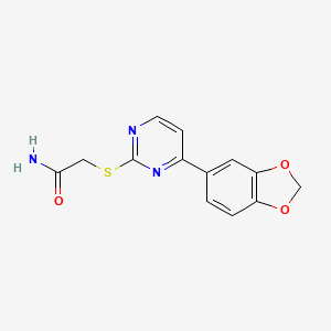 molecular formula C13H11N3O3S B6422993 2-{[4-(2H-1,3-benzodioxol-5-yl)pyrimidin-2-yl]sulfanyl}acetamide CAS No. 946338-39-2