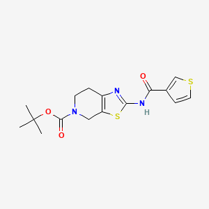 molecular formula C16H19N3O3S2 B6422996 tert-butyl 2-(thiophene-3-amido)-4H,5H,6H,7H-[1,3]thiazolo[5,4-c]pyridine-5-carboxylate CAS No. 1016076-23-5
