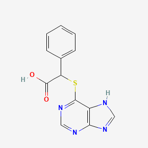 molecular formula C13H10N4O2S B6423017 2-phenyl-2-(7H-purin-6-ylsulfanyl)acetic acid CAS No. 929345-50-6