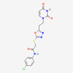 N-(4-chlorophenyl)-2-({5-[2-(2,4-dioxo-1,2,3,4-tetrahydropyrimidin-1-yl)ethyl]-1,3,4-oxadiazol-2-yl}sulfanyl)acetamide